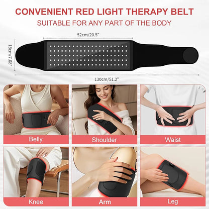 Red Light Therapy Belt 660nm 850nm Near Infrared Light Therapy for Body, Relaxing Muscle, Inflammation, Improve Circulation