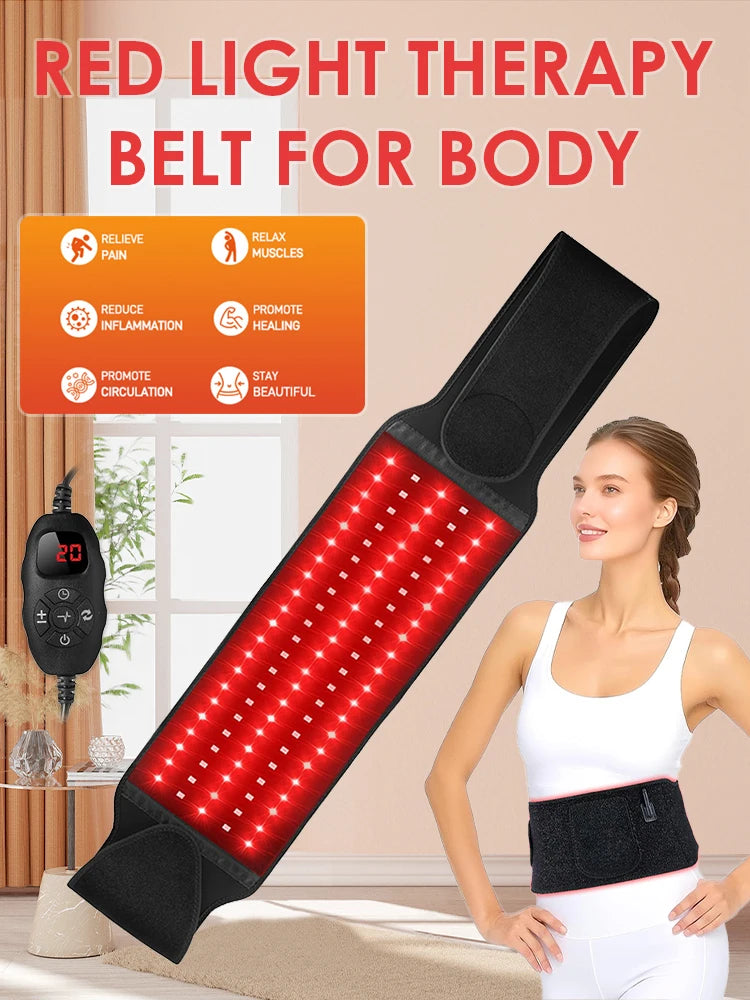 Red Light Therapy Belt 660nm 850nm Near Infrared Light Therapy for Body, Relaxing Muscle, Inflammation, Improve Circulation