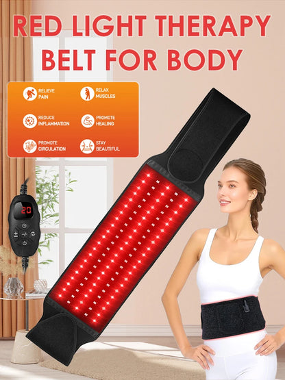 Red Light Therapy Belt 660nm 850nm Near Infrared Light Therapy for Body, Relaxing Muscle, Inflammation, Improve Circulation