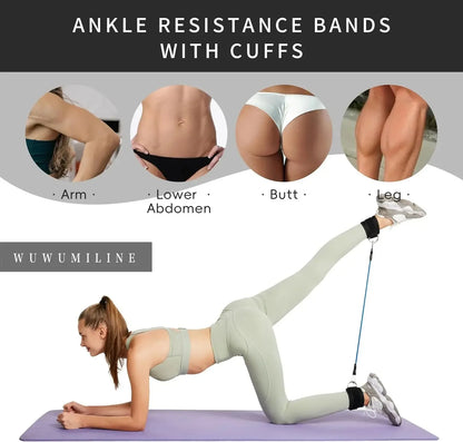 Fitness Ankle Straps Adjustable Ankle Support Padded Cuff Hip Leg Muscle Trainer Yoga Resistance Bands Gym Sport Tension Rope