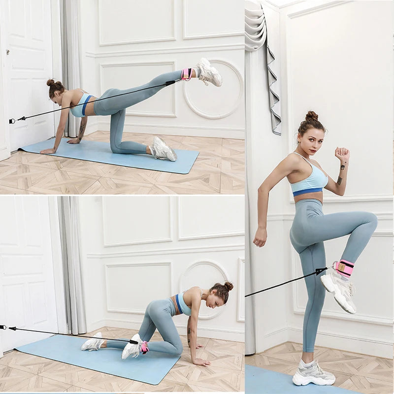 Fitness Ankle Straps Adjustable Ankle Support Padded Cuff Hip Leg Muscle Trainer Yoga Resistance Bands Gym Sport Tension Rope